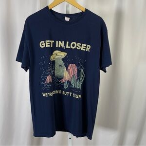 Fruit of the Loom Large Alien UFO Mean Girls Funny Graphic Tee Shirt Sex Vulgar